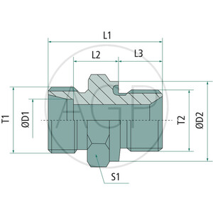 Přímé šroubení X-GEM 10 L 22 WD se závitem M16 x 1,5