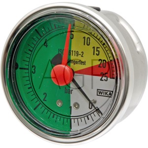 Glycerinový tlakoměr, manometr Wika přípoj 1/4" zadní průměr 63 mm pro postřikovače 0-5-25
