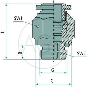 B-GE-5-M5-MSv Přímé šroubení