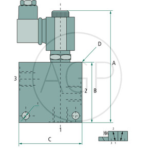 3/2 cestný ventil DWV-E-04-A-24V