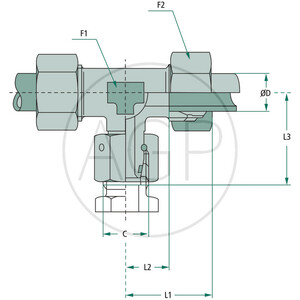 Stauff T-šroubení se závitem M26 x 1,5 X-ETV 18 L DKO