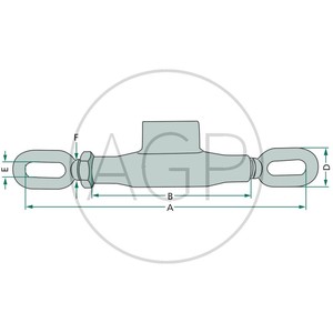 Napínací zámek délka 245-330 mm M18 x 2 pro stabilizátor spodního závěsu třetího bodu