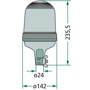 LED maják výstražný 12V/24V s 24 LED diod a s flexibilní podstavou