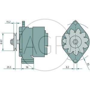 Mahle alternátor originál vhodný pro John Deere, Palmieri, Hürlimann