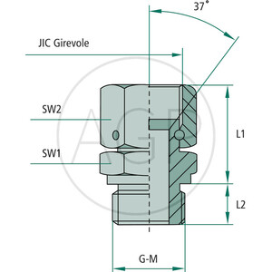 GA 1.1/16 FS-JIC x 1 M-BSP-WD