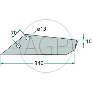 Křídlová radlice le FL35D vhodná pro BBG, Brix, Dal-Bo, Kotte, Lemken 