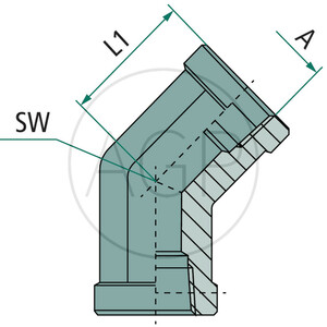 WA 1 F-NPT 45°