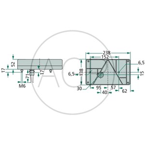 Zadní světlo o rozměru 238 x 138 x 52 mm s napětím 12 V