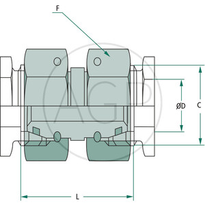 Stauff dvojitá matice se závitem M36 x 2 DMO 25 S / 25 S