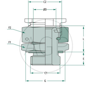 Stauff přímé šroubení se závitem M18 x 1,5 GEVM 12 L 18 DKO WD