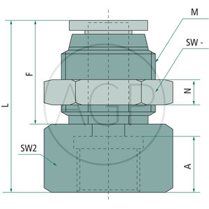 B-GAS-12-1/2-MSv-bl Přímé šroubení