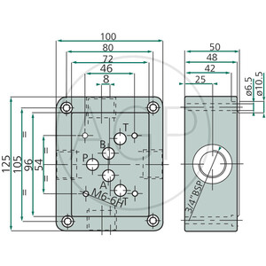 NG10-přípojná deska S 3/4" BSP