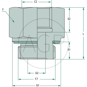 Adaptér GA 1.1/2 M x 1 F BSP L=36