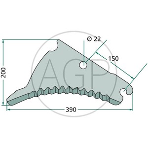 Nůž pro lisy vhodný pro Taarup, Deutz-Fahr RB 3.56, 3.81, 4.60, 4.90, MP 122OL, 124OC, 130