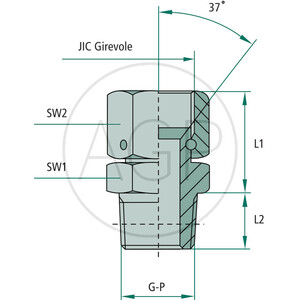 GA 1.1/16 FS-JIC x 1/2 M-NPT