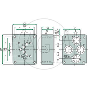 NG10-přípojná deska H 3/4" BSP