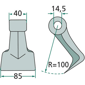 Kladivo mulčovače o šířce 85 mm pro mulčovače Agromec, Agrimaster, Orsi, Zanon, Fiedler