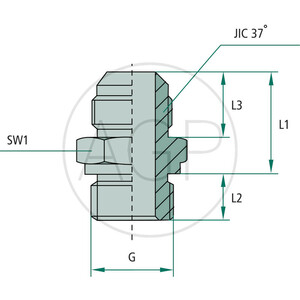 GA 1.1/16 M-JIC x 3/4 M-BSP-WD