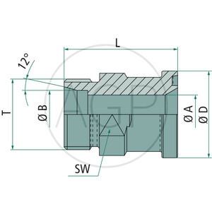 SAE ADAPTER 1.1/4" 3000 PSI x 28L (36X2)