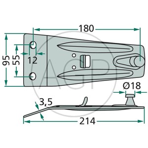 Držák nožů vhodný pro rotační sekačky Deutz-Fahr KM 2.17, 2.19, Pöttinger CAT 186