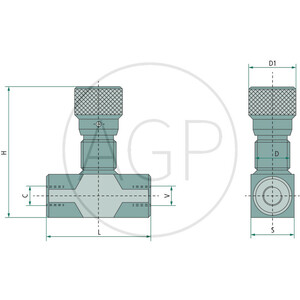 Hydraulický škrtící ventil 90º přípoj BSP 1/2"