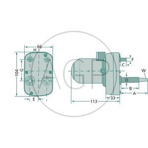 Motor stěrače s úhlem 135° pro John Deere