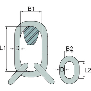 Dělící oko pro řětězové úvazky 10 mm o rozměru oka 100 x 180 mm s nosností 6700 kg