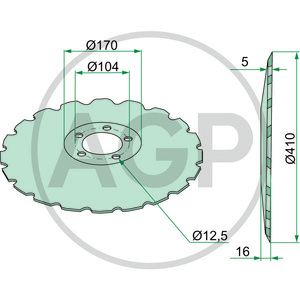  Disk CX-mulč, vnitřní Ø = 72 vnější Ø = 410 mm