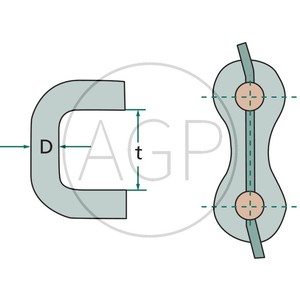 Spojovací článek řetězu na rozmetadlo hnoje 9,5x26,2, 10/27 mm univerzální