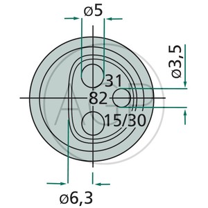 Konektor 3-pólový 12V/25A z umělé hmoty plochý