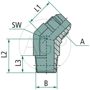 WA 3/4 M-JIC x 1/2 M-NPT 45°