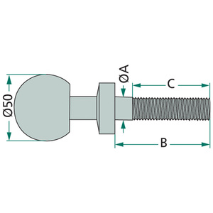 Koule K50 s kolíkem o průměru kolíku 22 mm k připojení přívěsného vozíku za traktor, malotraktor, zahradní traktor