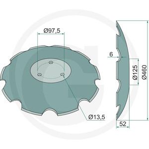 Ozubený disk Ø 520 x 6 mm vhodný pro Horsch Joker