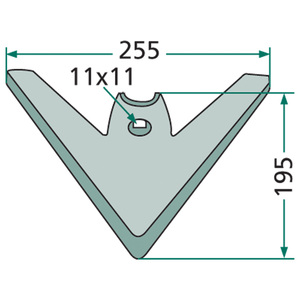 Šípová radlička 255 x 5 mm vhodná pro Lemken Kompaktor