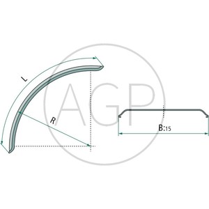 Blatník na traktor plastový šířka 470 mm délka 1430 mm