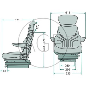 Traktorová sedačka Grammer MAXIMO Basic MSG 85/721