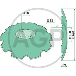 Disk ozubený Ø 620 x 6 mm