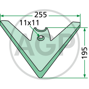 Šípová radlička 255 x 6 mm vhodná pro Lemken