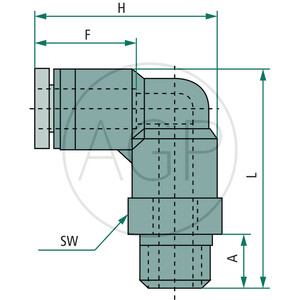 B-WEdk-4-1/8-KU Úhlové šroubení