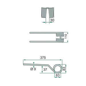 Pero pro obraceč píce Vicon PZ a Deutz-Fahr o délce pera 375 mm a šířce 110 mm