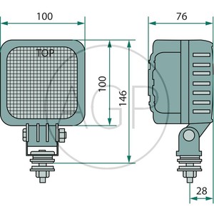 LED pracovní světlo hranaté 8 LED 12V a 24V