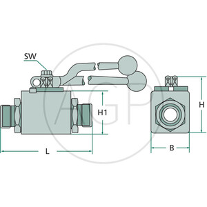 Kulový kohout BKH 2-6L (M12x1,5)