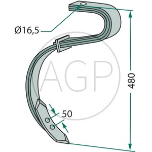 Pero kultivátoru 2 1/2-vrstvé 50 x 7 mm komplet s hrotem vhodné pro Ventzki