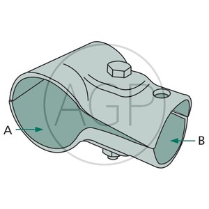 Stájová dvojdílná trubková spona s 1 šroubem 60 x 34 mm