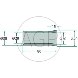 Přivařovací pouzdro na hroty na balíky 80 mm se závitem M22 a M24