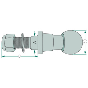 Koule K50 na přívěsný vozík pro spodní závěs třetího bodu a tažnou lištu do zatížení 3500 kg