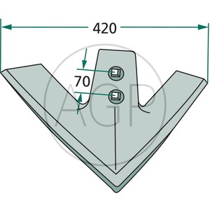 Válcovaná šípová radlička o rozměru 420 x 8 mm vhodná pro těžké kultivátory Köckerling