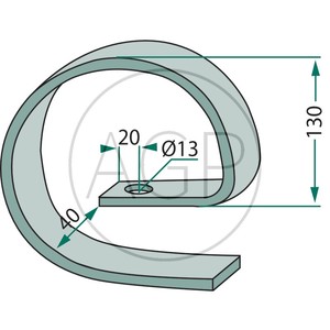 Zesílení pro pero kultivátoru  32 x 10 mm vhodné pro Amazone