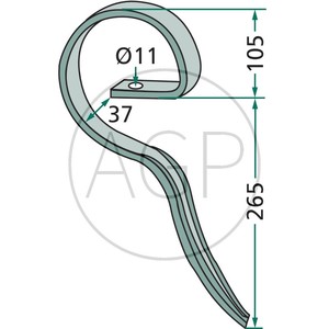 Pero kultivátoru gare pro podmítání o rozměru 25 x 8 mm