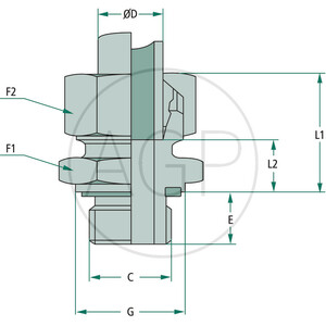 Stauff přímé šroubení se závitem M36 x 2 X-GEU 28 L 1.5/16